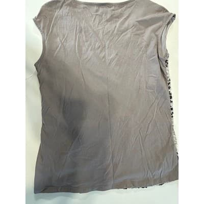 Liz Claiborne Sequin Top Womens Medium Grey Silver Animal Print Blouse - Thumbnail 4