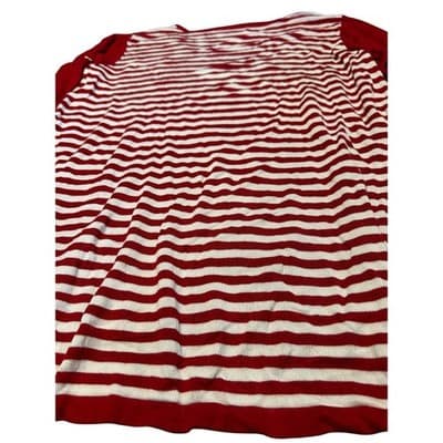 Unity Worldwear Reindeer Sweater Womens 1X Red White Striped Holiday Sequin Nose - Thumbnail 5