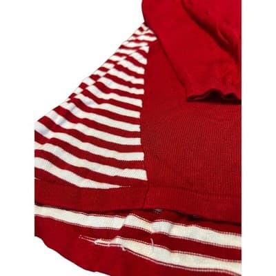 Unity Worldwear Reindeer Sweater Womens 1X Red White Striped Holiday Sequin Nose - Thumbnail 4