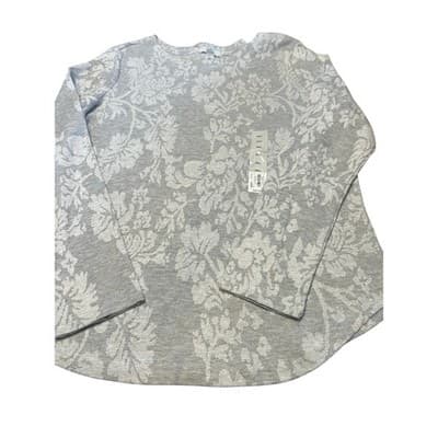 Croft & Barrow Floral Sweatshirt Womens Small Jacquard Pullover WC94K210RP - Image 1