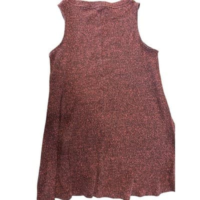 Olivia Sky Knit Tank Top Womens Large Marled Burgundy Black Sleeveless Sweater - Image 1