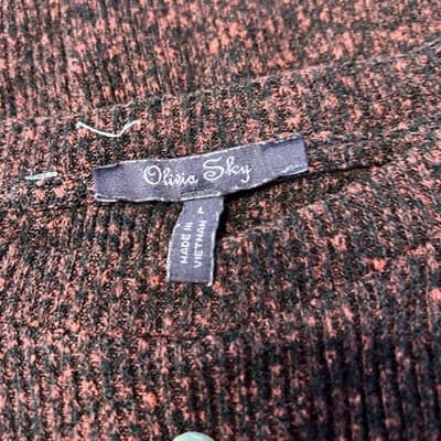 Olivia Sky Knit Tank Top Womens Large Marled Burgundy Black Sleeveless Sweater - Thumbnail 2