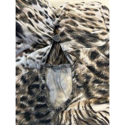 Cable & Gauge Sleeveless High Neck Animal Print Top Size M Grey Black Mock Neck - Thumbnail 4