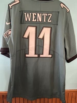 NFL Philadelphia Eagles 11 Wentz Green Jersey Men's Size XL - Thumbnail 6