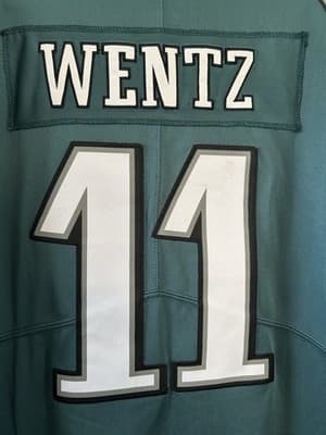 NFL Philadelphia Eagles 11 Wentz Green Jersey Men's Size XL - Thumbnail 7