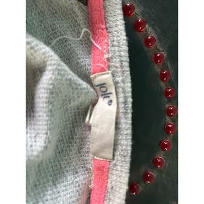 Jolt Sweatshirt Womens Large Gray Neon Coral Chevron Raglan Thermal Pullover - Thumbnail 2