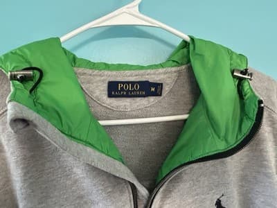 Polo Ralph Lauren Hoodie Men’s XL Full Zip+ Gray Sweatshirt Cotton Blend NICE - Thumbnail 4