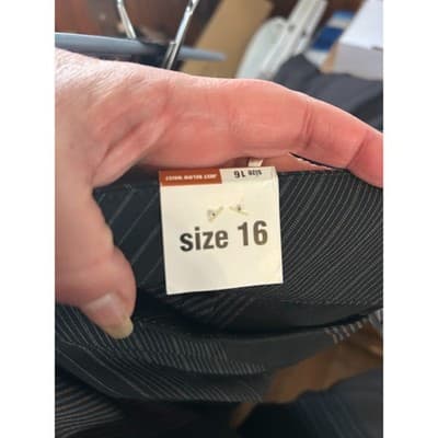 Old Navy Skirt Size 16 Black Brown Diagonal Pinstripe Stretch Just Below Waist - Thumbnail 2