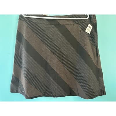 Old Navy Skirt Size 16 Black Brown Diagonal Pinstripe Stretch Just Below Waist - Thumbnail 6