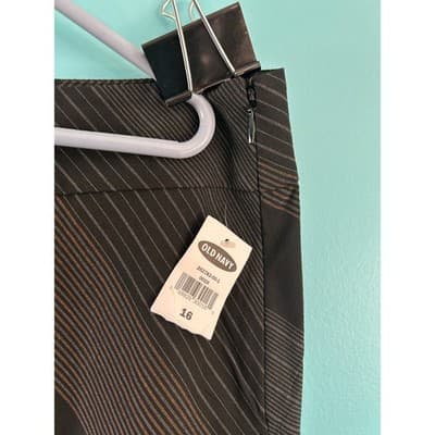 Old Navy Skirt Size 16 Black Brown Diagonal Pinstripe Stretch Just Below Waist - Thumbnail 7