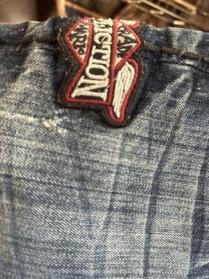 Affliction Bootcut Jeans Studded Patched Biker Distressed Low Rise 27 Read - Thumbnail 7