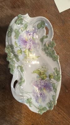 RS Prussia Lilac Floral Porcelain Dish - Thumbnail 3