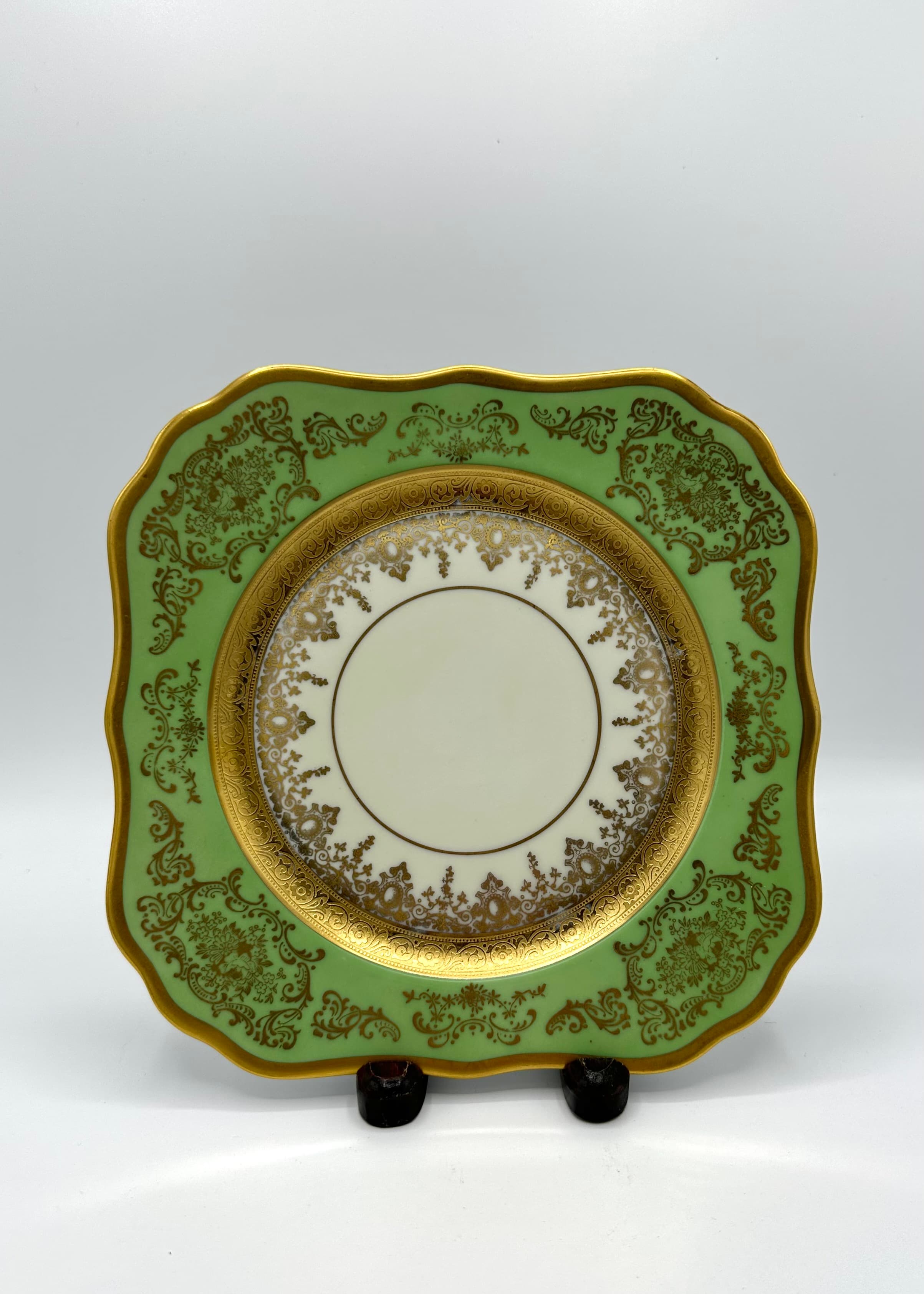 Set of 6 Antique Square Side Plates by H&C Selb Bavaria for Edgerton, Circa 1900. - Thumbnail 3