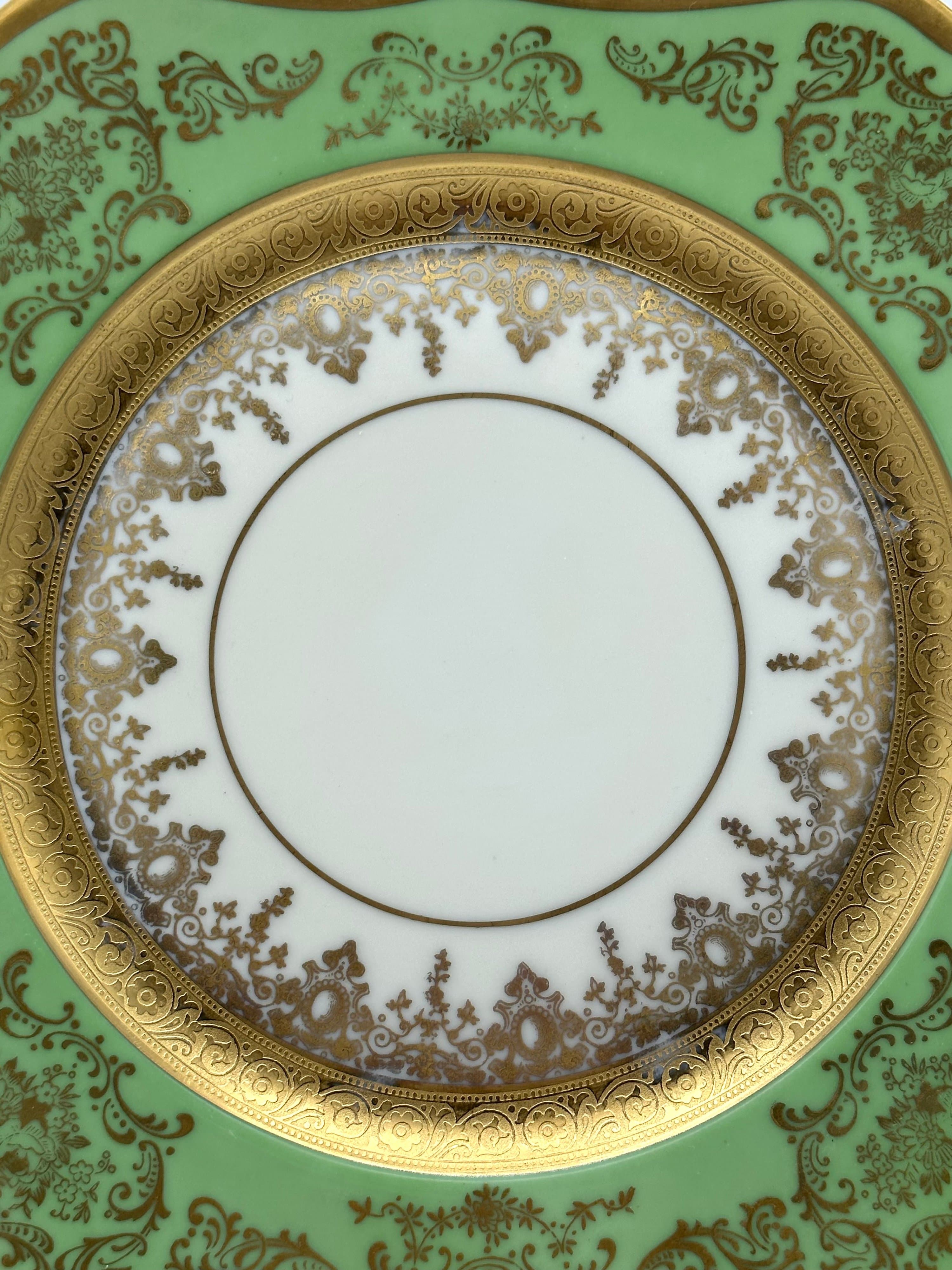 Set of 6 Antique Square Side Plates by H&C Selb Bavaria for Edgerton, Circa 1900. - Thumbnail 4