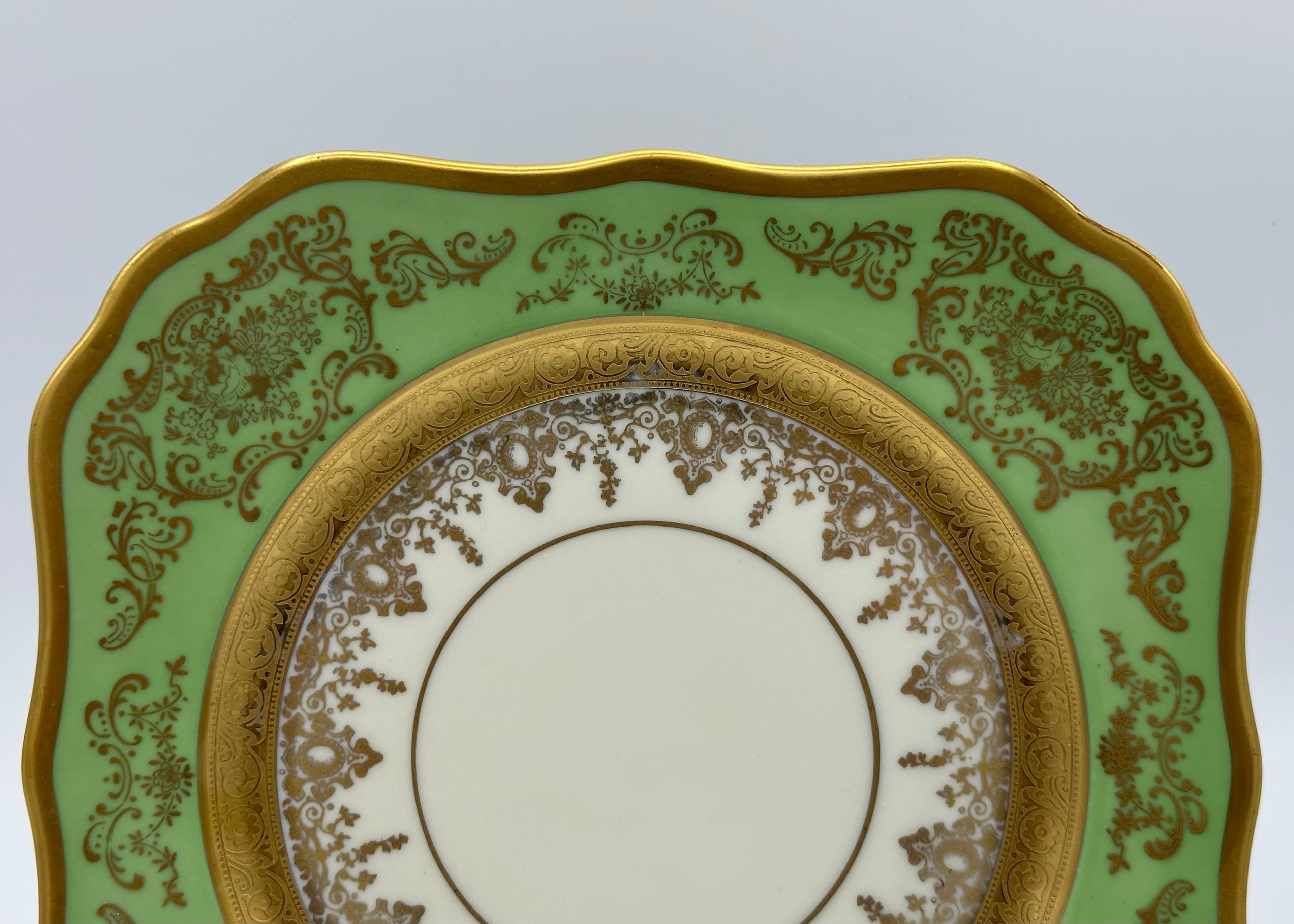 Set of 6 Antique Square Side Plates by H&C Selb Bavaria for Edgerton, Circa 1900. - Thumbnail 5