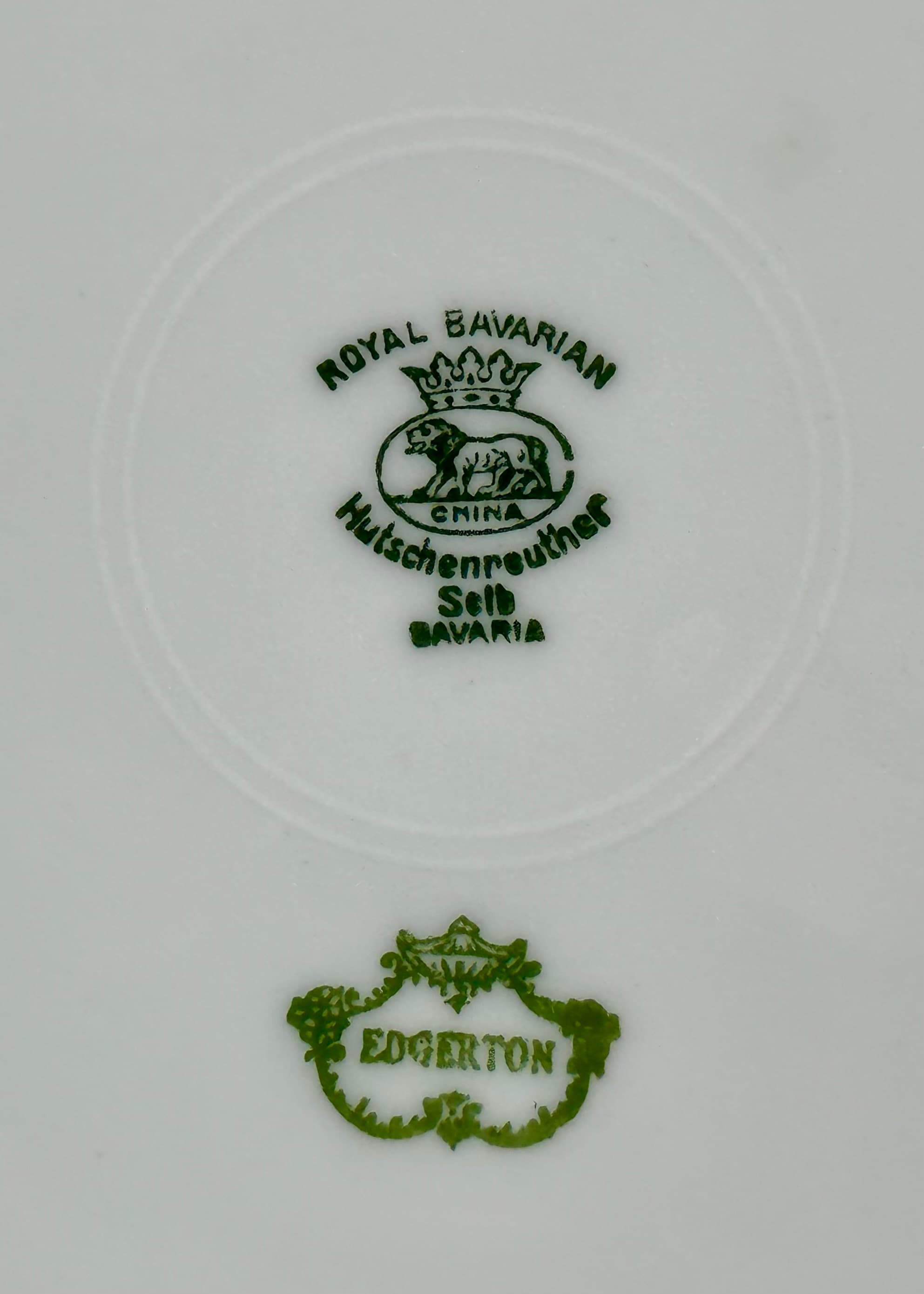 Set of 6 Antique Square Side Plates by H&C Selb Bavaria for Edgerton, Circa 1900. - Thumbnail 8