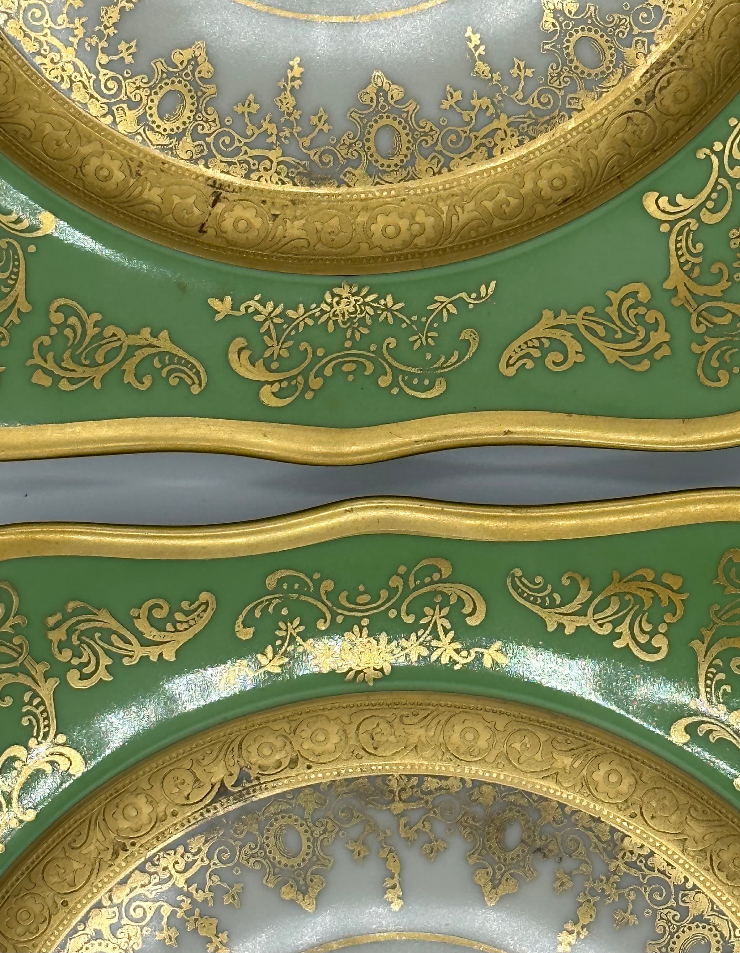 Set of 6 Antique Square Side Plates by H&C Selb Bavaria for Edgerton, Circa 1900. - Thumbnail 9