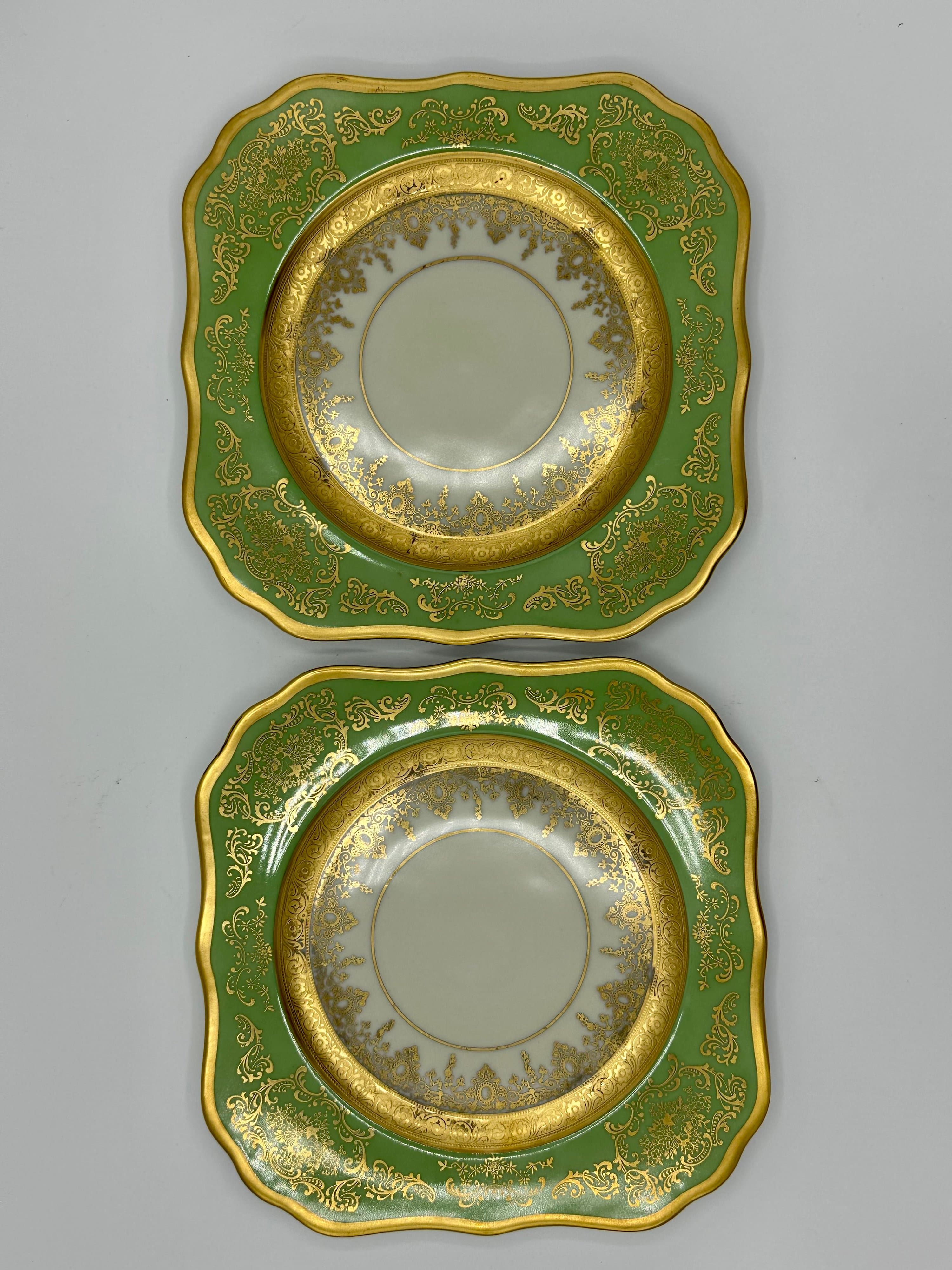 Set of 6 Antique Square Side Plates by H&C Selb Bavaria for Edgerton, Circa 1900. - Thumbnail 10