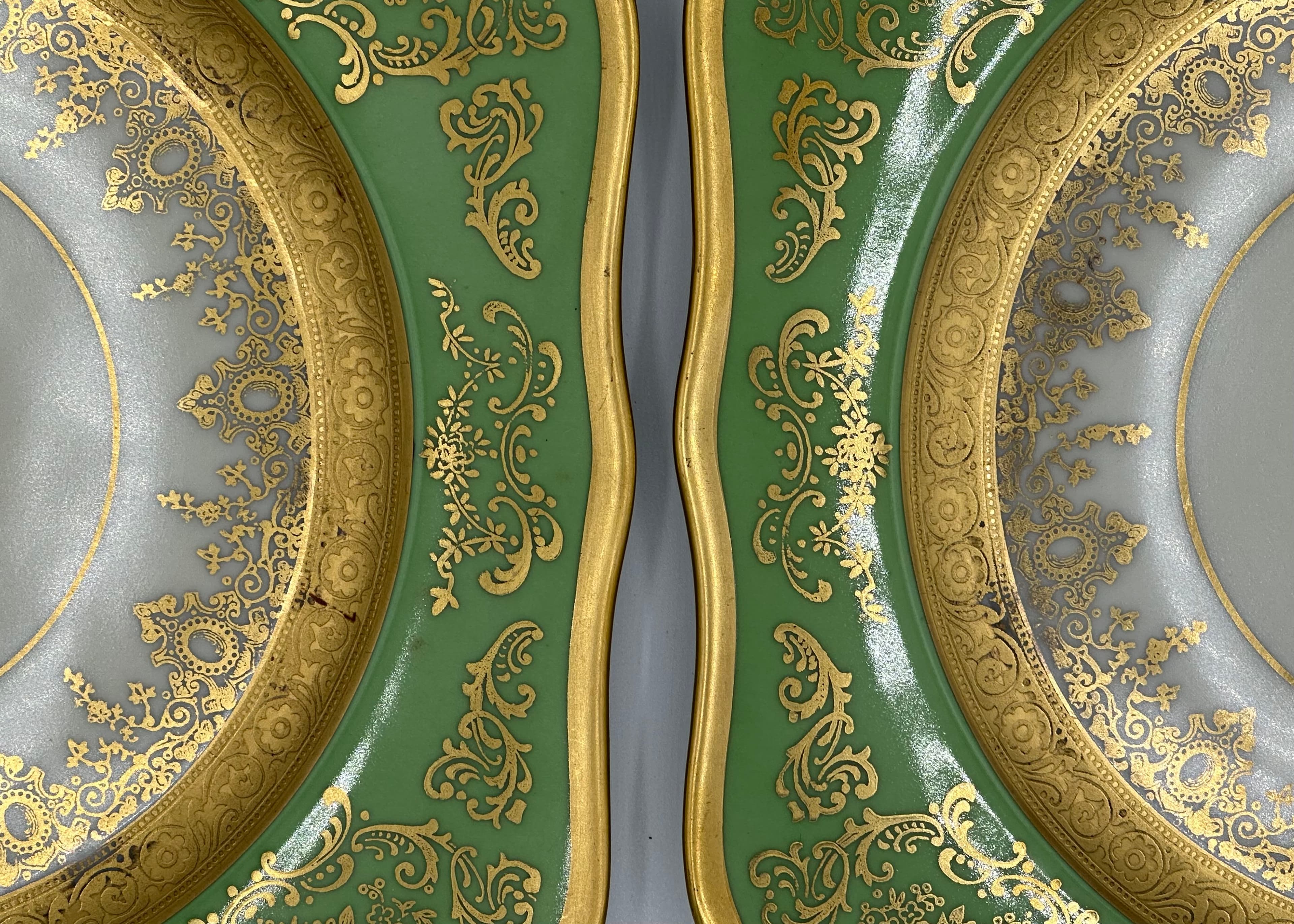 Set of 6 Antique Square Side Plates by H&C Selb Bavaria for Edgerton, Circa 1900. - Thumbnail 11