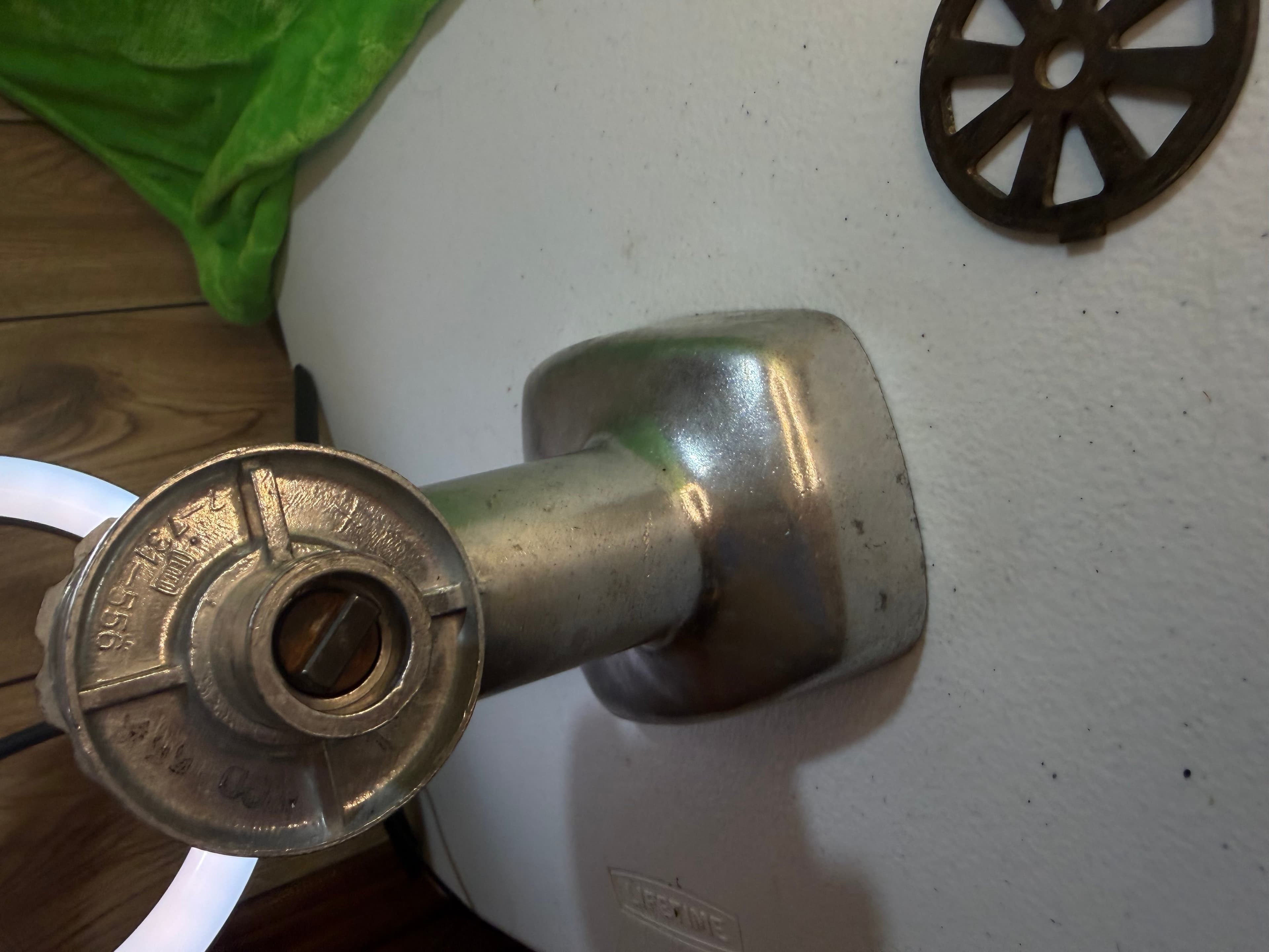 Vintage Metal Meat Grinder with Disc - Thumbnail 3