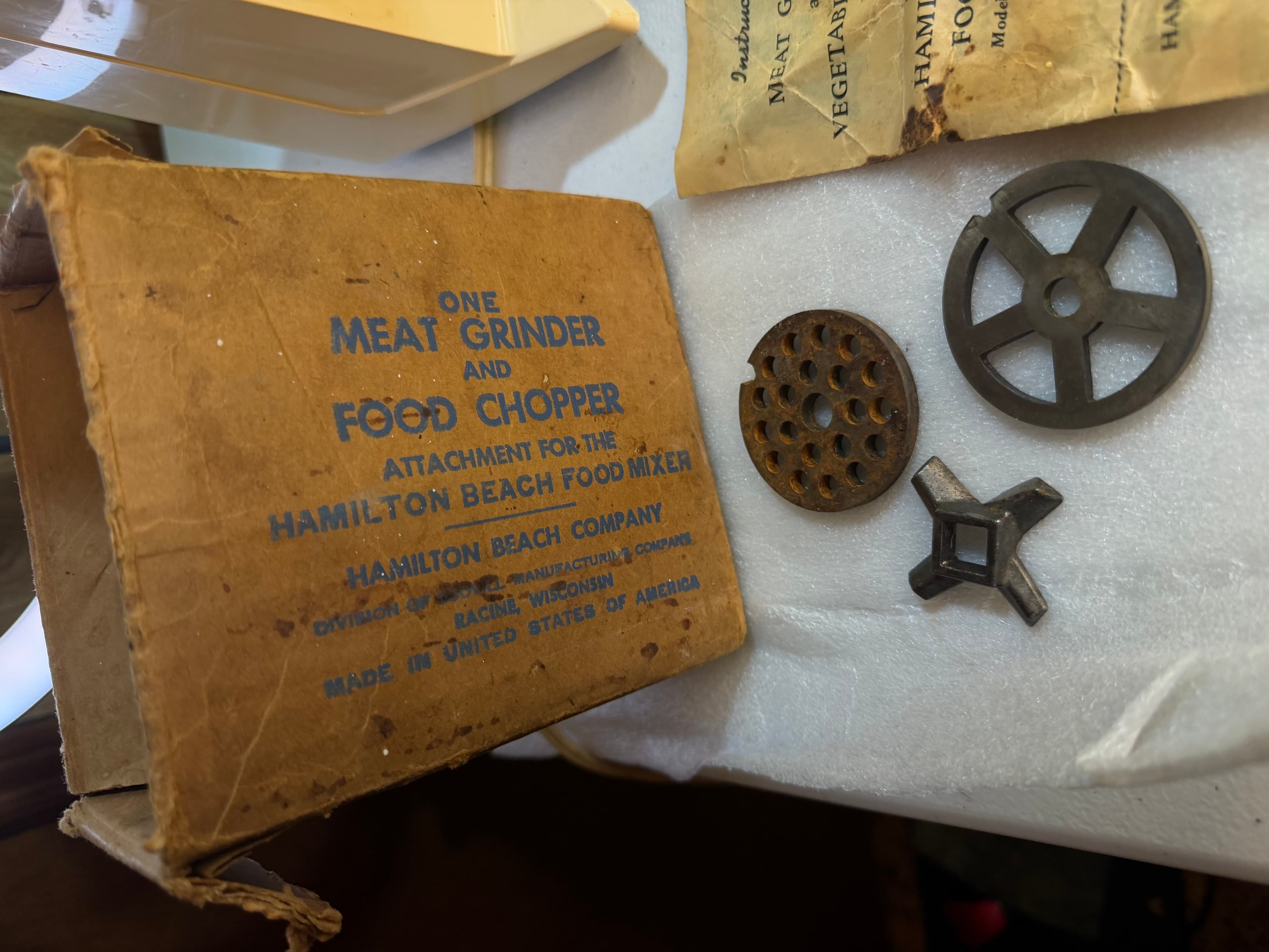 Vintage Hamilton Beach Meat Grinder and Food Chopper with Attachments - Thumbnail 2
