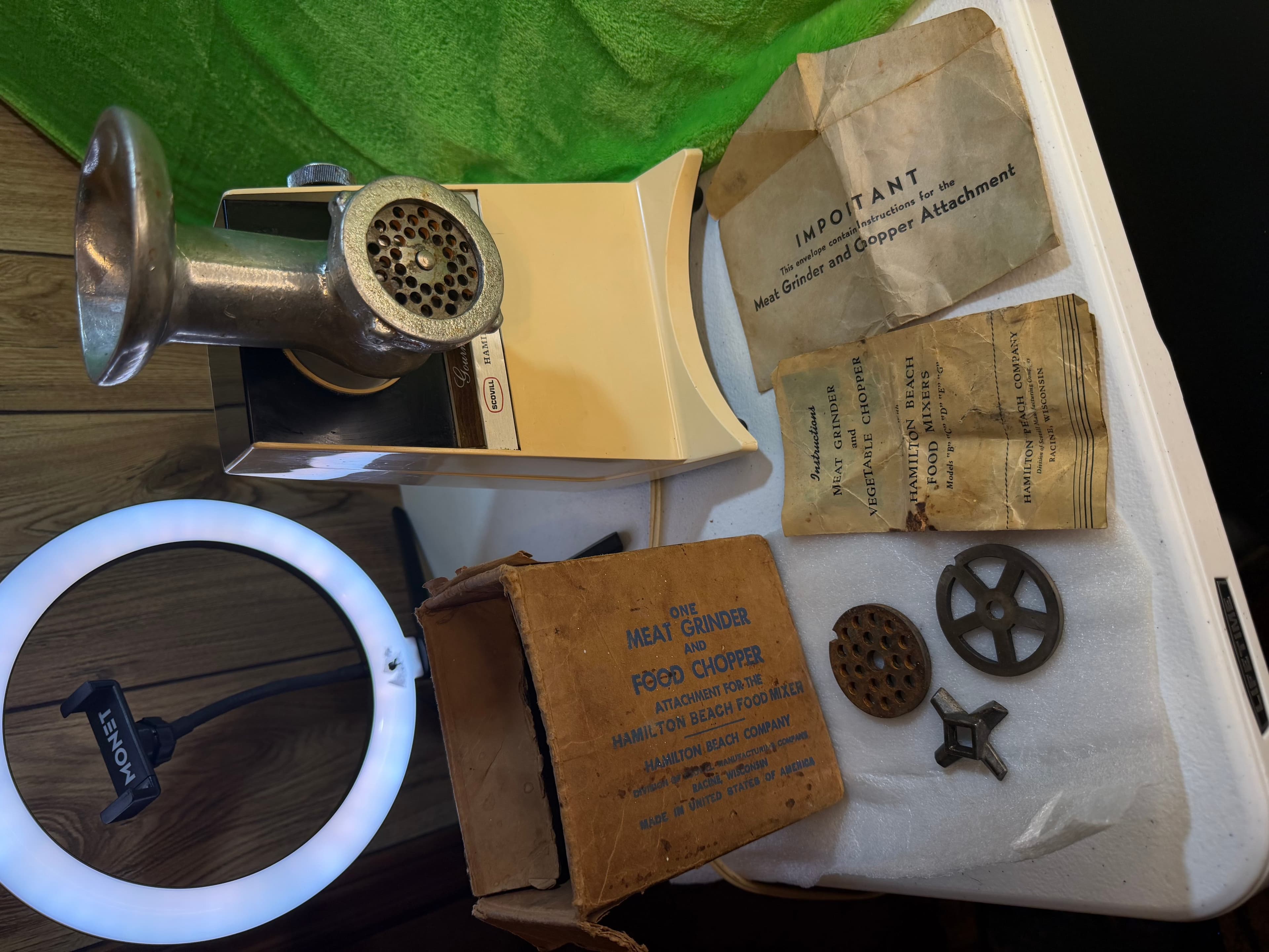 Vintage Hamilton Beach Meat Grinder and Food Chopper with Attachments - Image 1