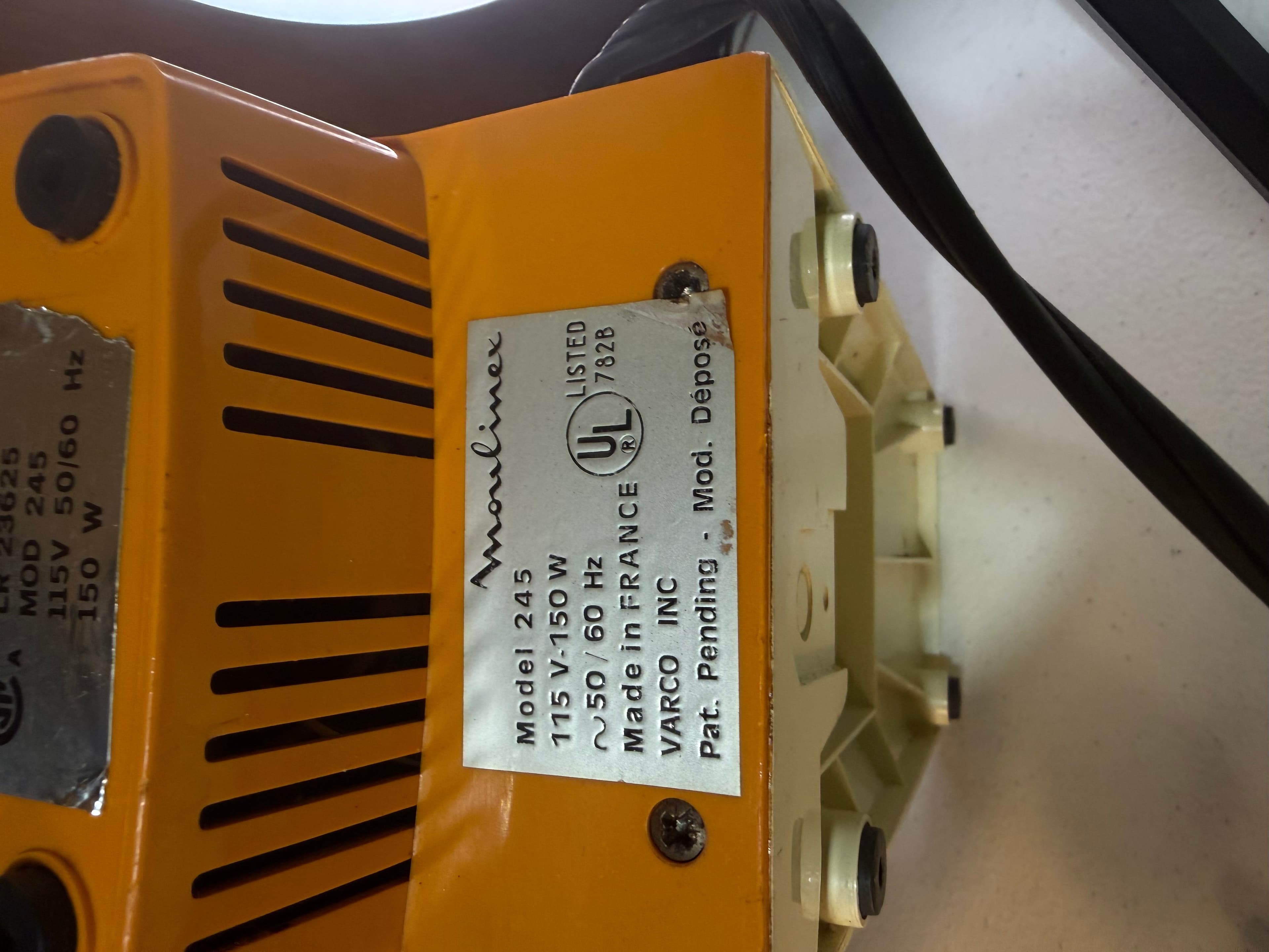 Vintage Moulinex Charlotte 245 Electric Meat Grinder Juicer MCM Made France - Thumbnail 9