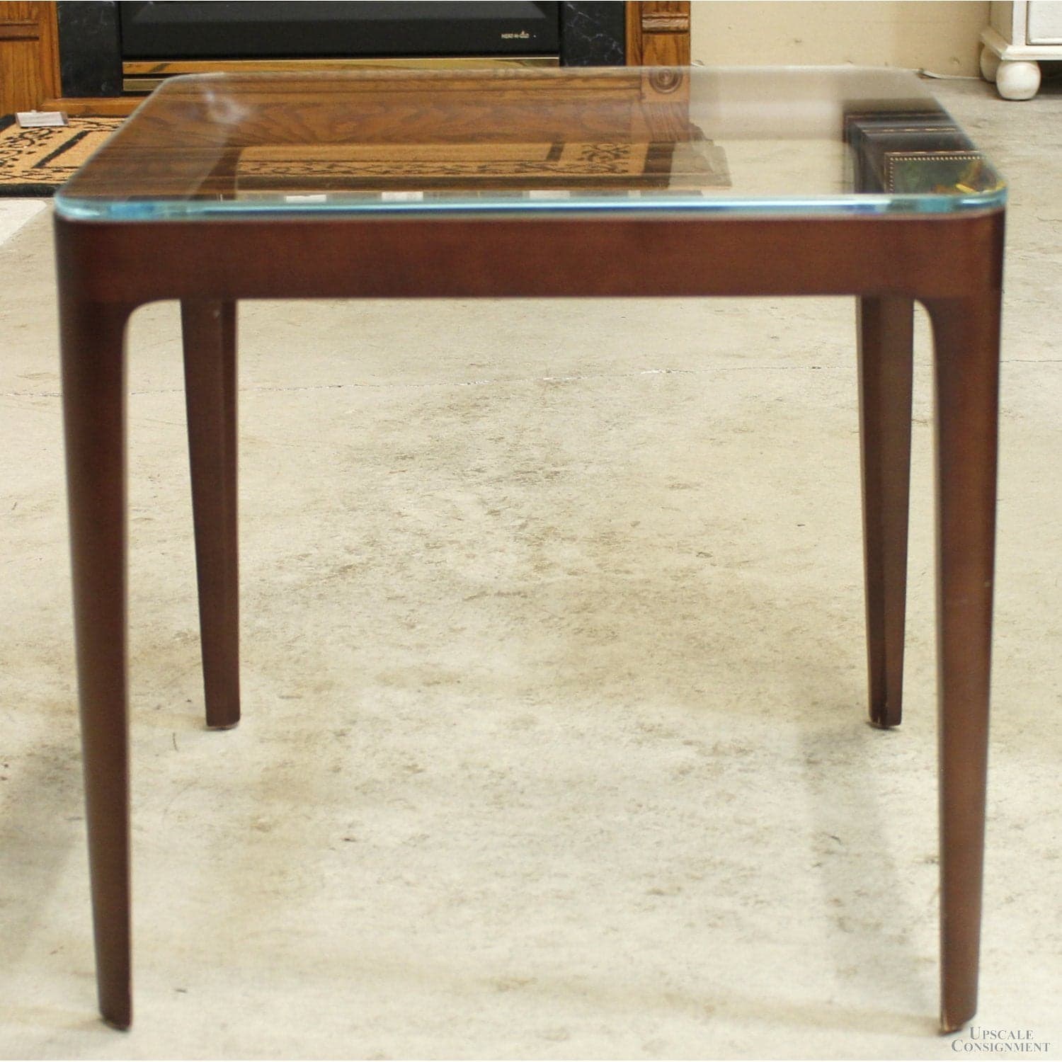 Bernhardt Glass Top End Table - Brown - Thumbnail 2