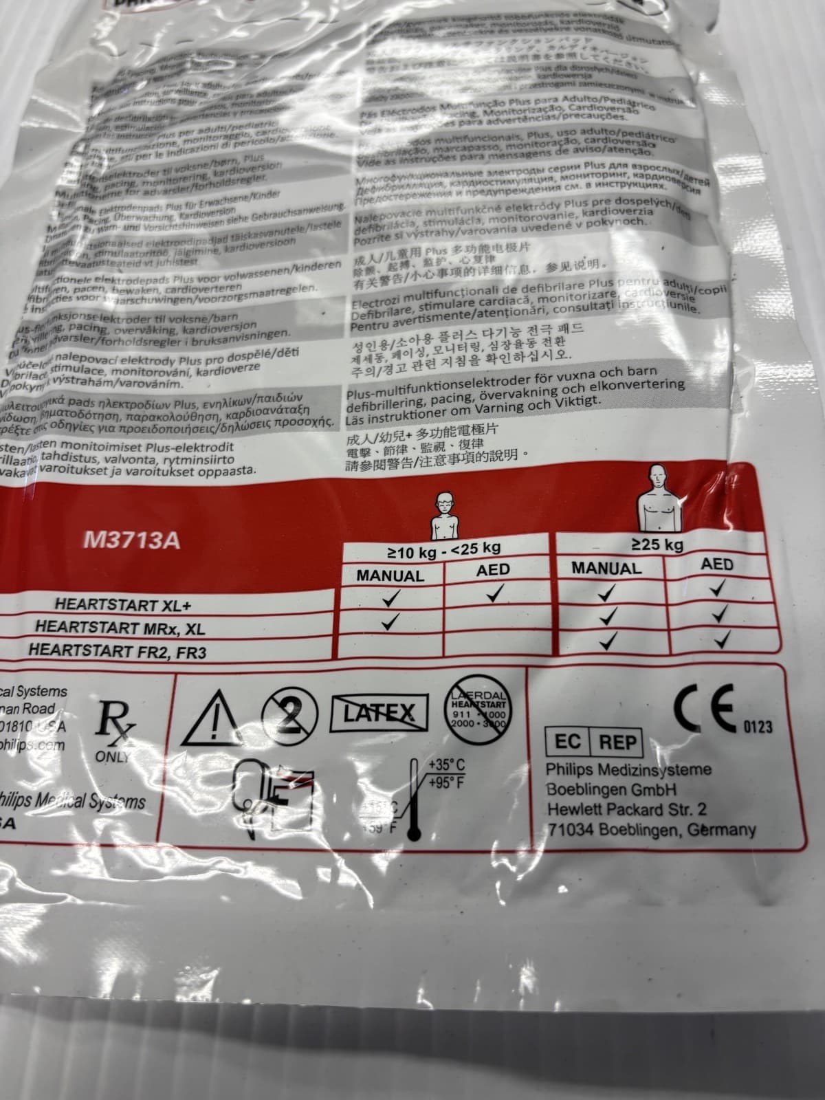 M3713A Electrode Pad of Philips HeartStart FR2 FR2+ FR3 FRX DFM100 XL+ 2027.2.28 - Thumbnail 2