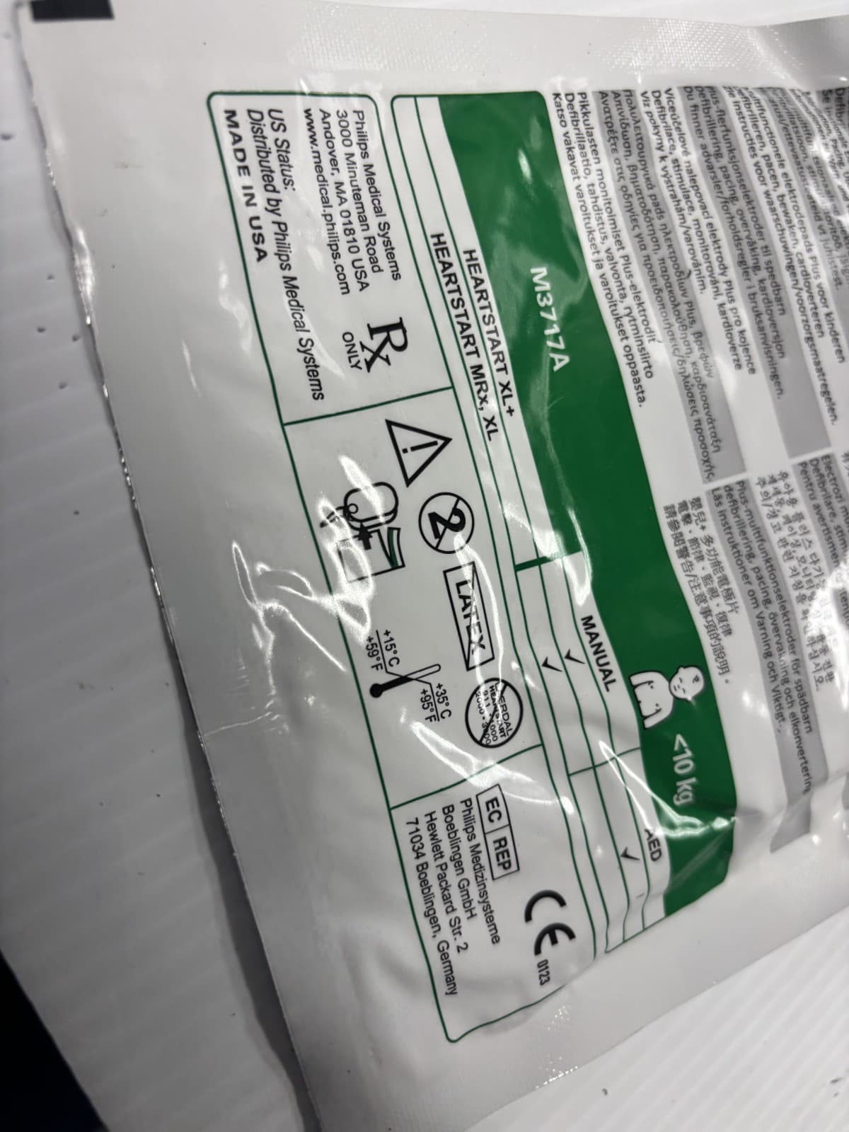 M3717A Electrode Pads Philips of HeartStart FR2+ FR3 FRX DFM100 XL+ Child Enfant - Thumbnail 6