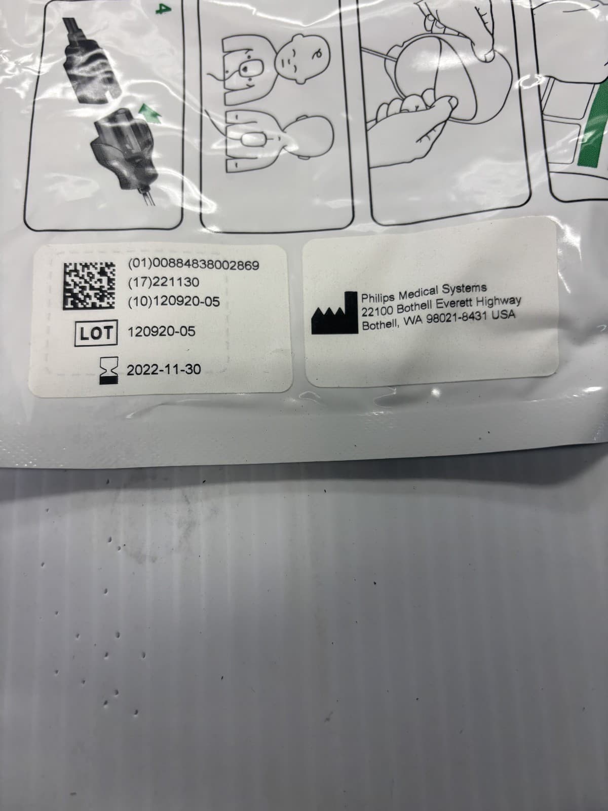 M3717A Electrode Pads Philips of HeartStart FR2+ FR3 FRX DFM100 XL+ Child Enfant - Thumbnail 5