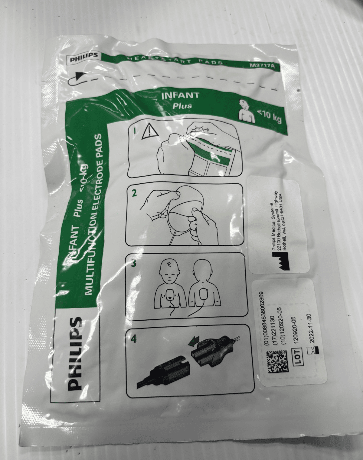 M3717A Electrode Pads Philips of HeartStart FR2+ FR3 FRX DFM100 XL+ Child Enfant - Image 1