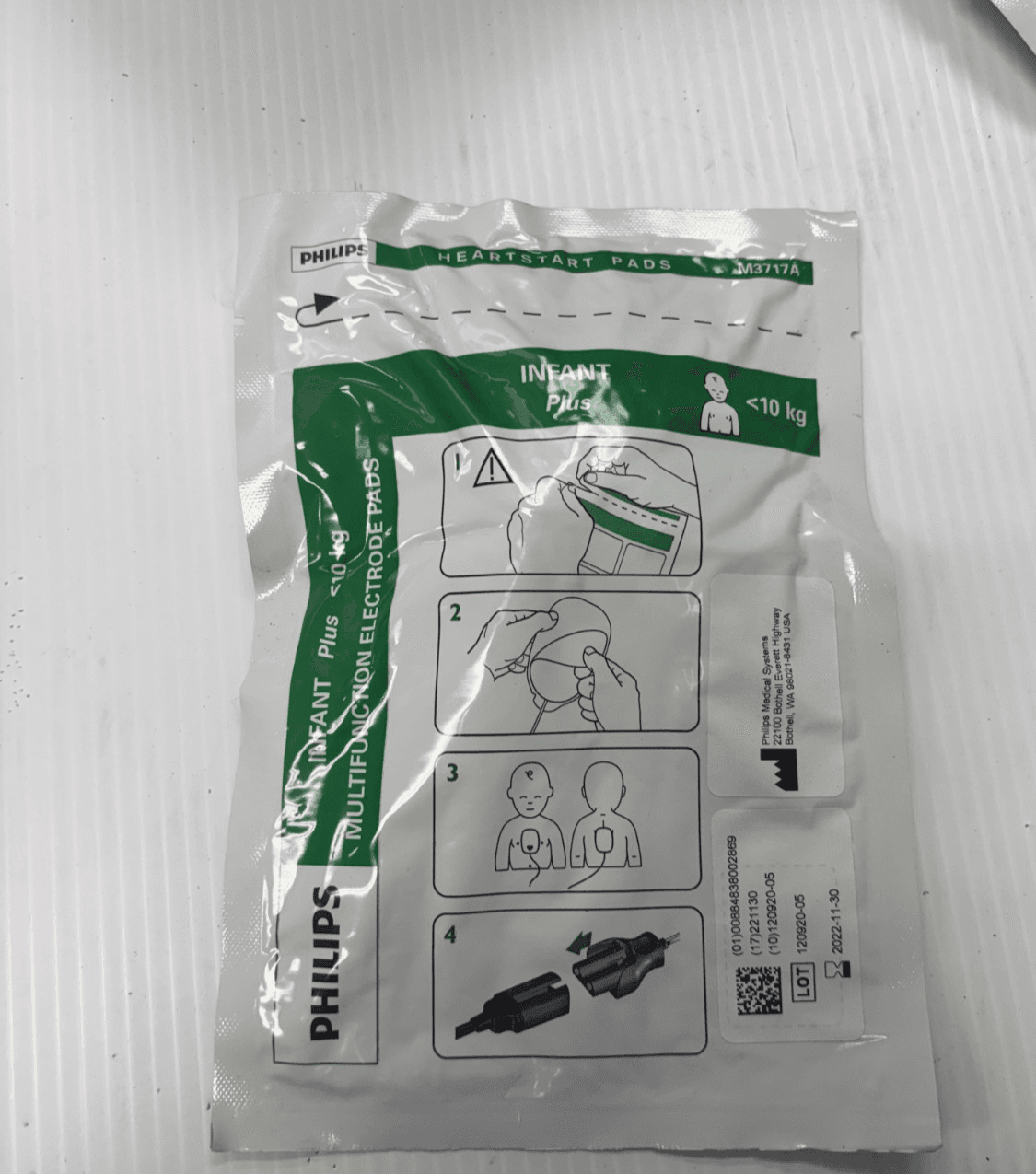 M3717A Electrode Pads Philips of HeartStart FR2+ FR3 FRX DFM100 XL+ Child Enfant - Thumbnail 2