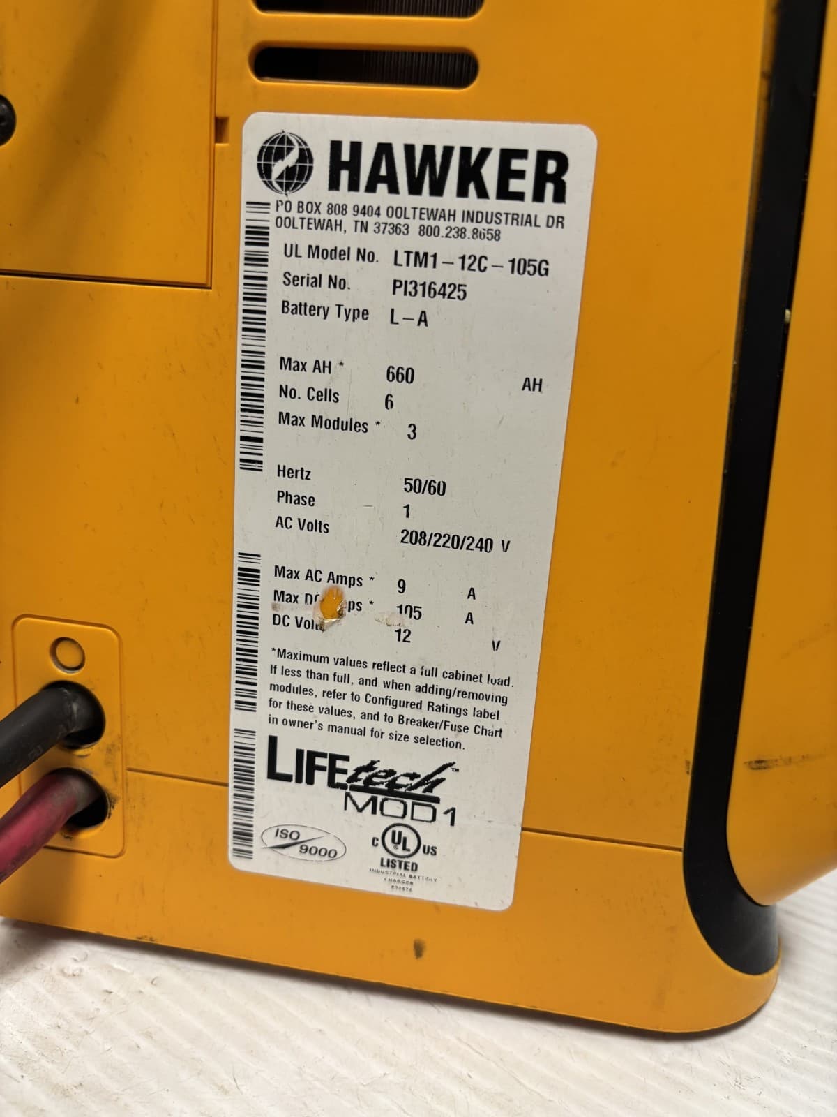 Forklift Battery Charger hawker ltm1-12c-105g - Thumbnail 4
