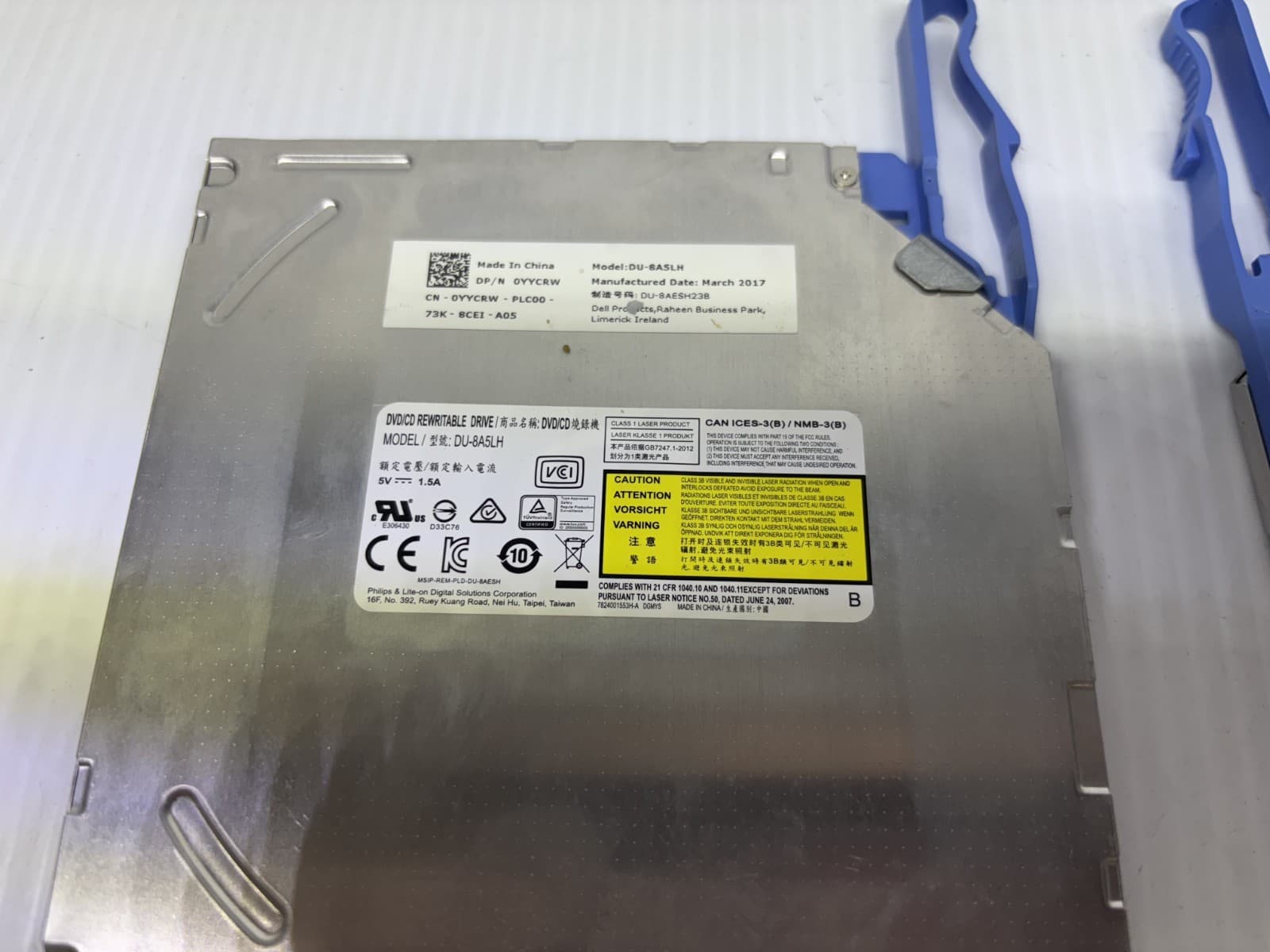 Slim DVD RW Drive w/ Caddy Bracket | 0PNDVV DU-8A5LH Lot of 4 As Is - Thumbnail 6