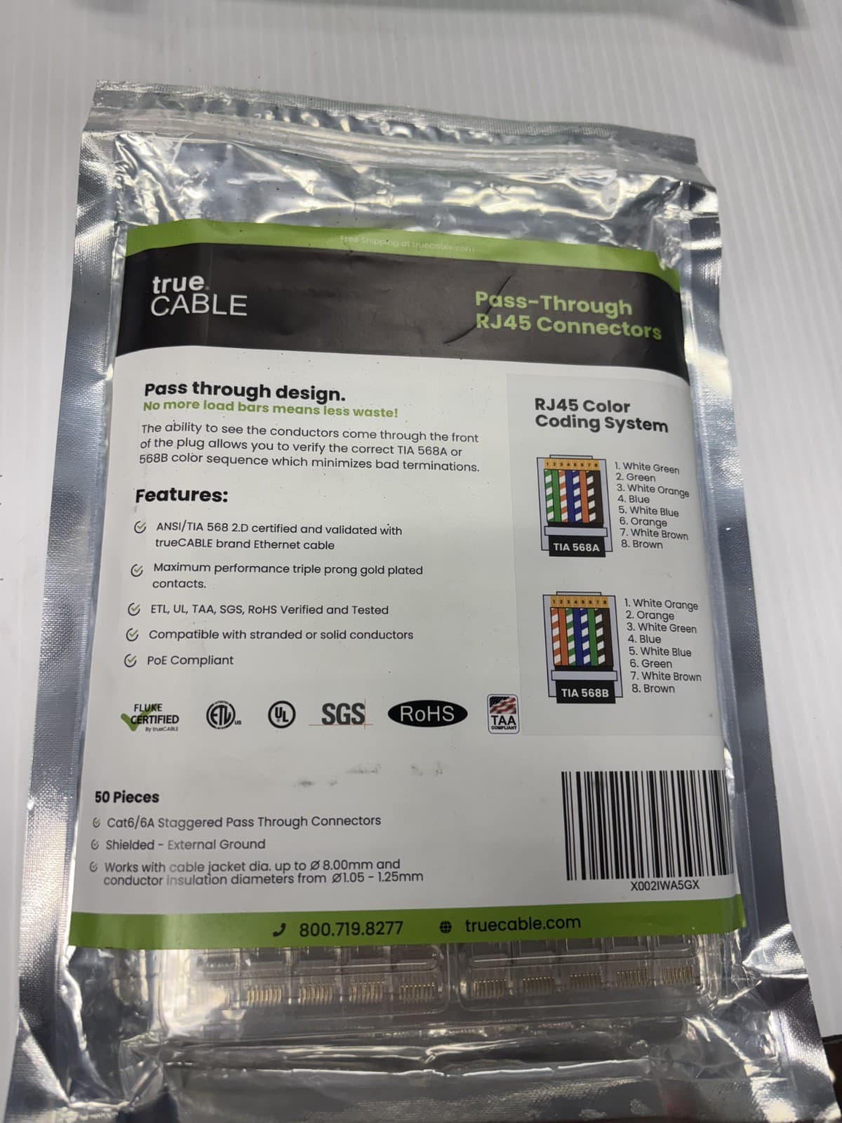 True Cable Cat6/6A Pass Through RJ45 Connectors 50 pieces｜Shielded brand new - Image 1