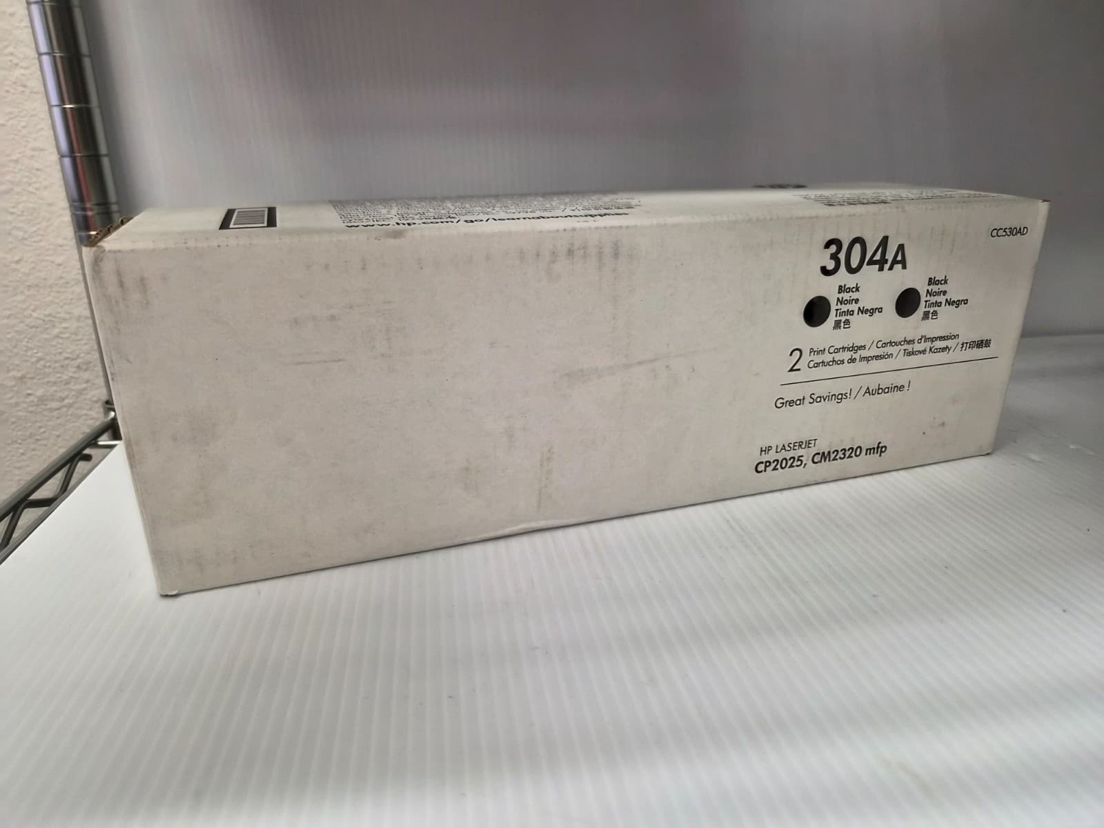 HP Genuine 304A CC530A Black Toner Print Cartridge Original OEM CP 2025 CM 2320 - Image 1