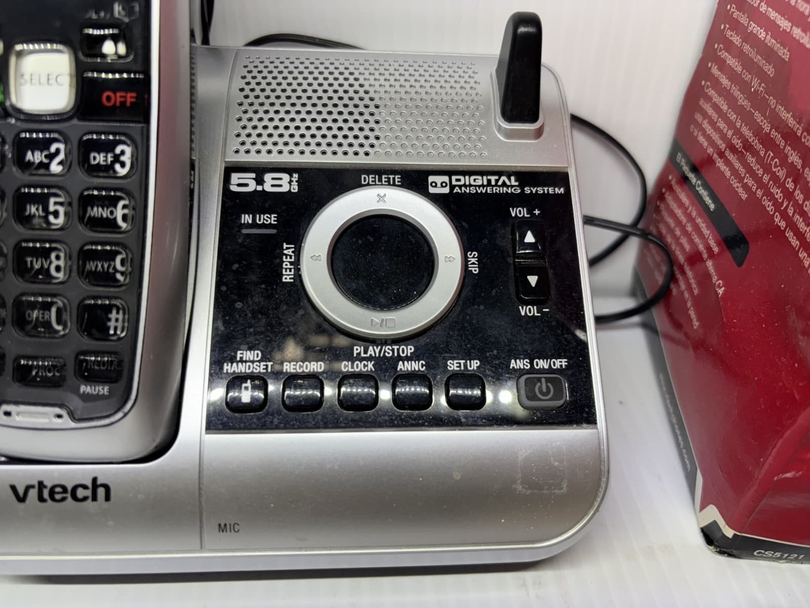 New VTech 5.8GHz Cordless Phone CS5121 With Digital Answering System Caller ID - Thumbnail 3