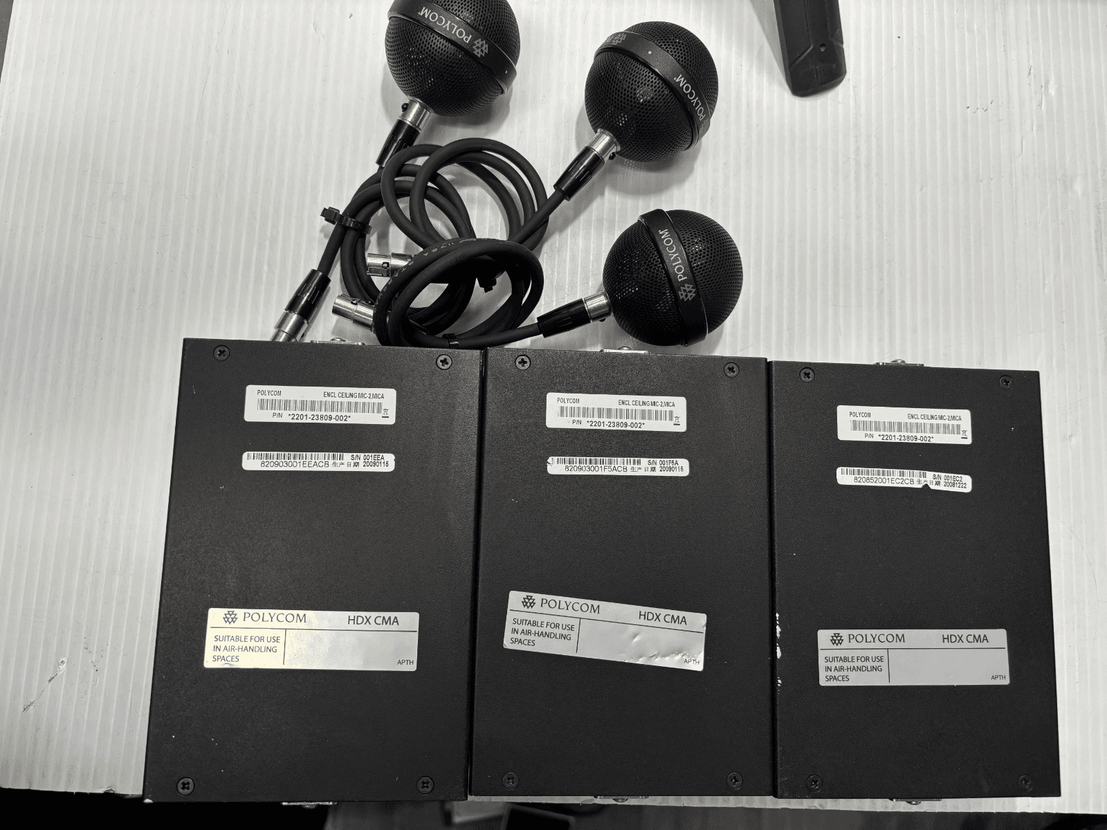 Lot 3x Polycom 2201-23809-002 HDX CMA Ceiling Mic-2,mica - Image 1