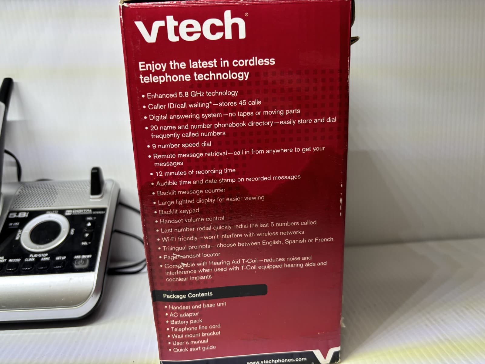 New VTech 5.8GHz Cordless Phone CS5121 With Digital Answering System Caller ID - Thumbnail 7