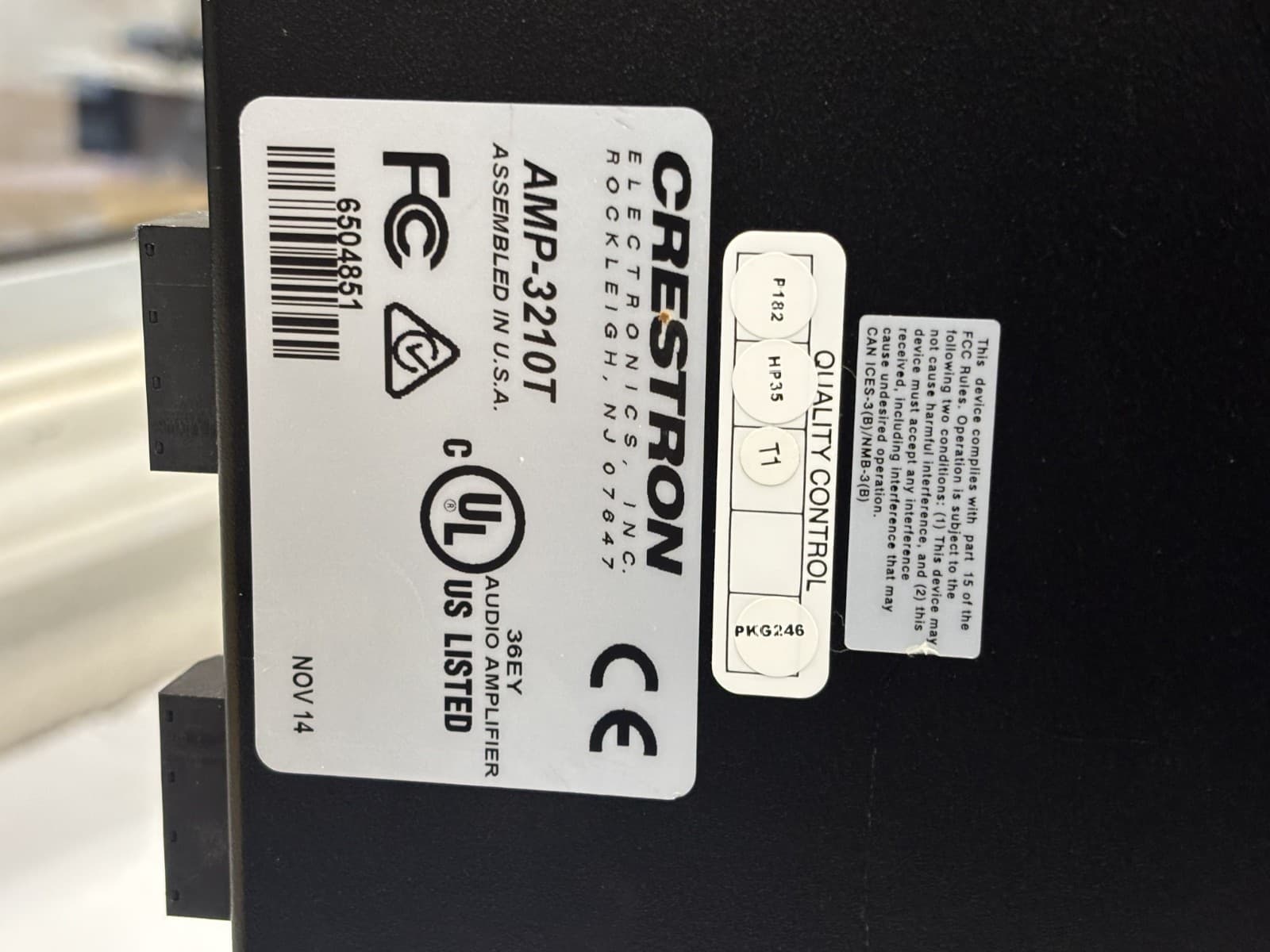 Crestron AMP-3210T Commercial Power Amplifier 3 Channel High Performance Audio - Thumbnail 6