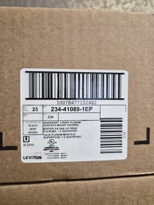 (25) Leviton 41089-1EP Surface-Mount Quickport Box Plenum Rated 1-Port Black - Thumbnail 2