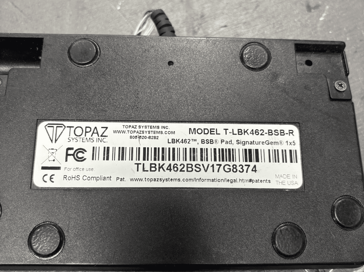 Topaz SignatureGem Signature Pad T-LBK462-BSB-R turns on no further testing - Thumbnail 3