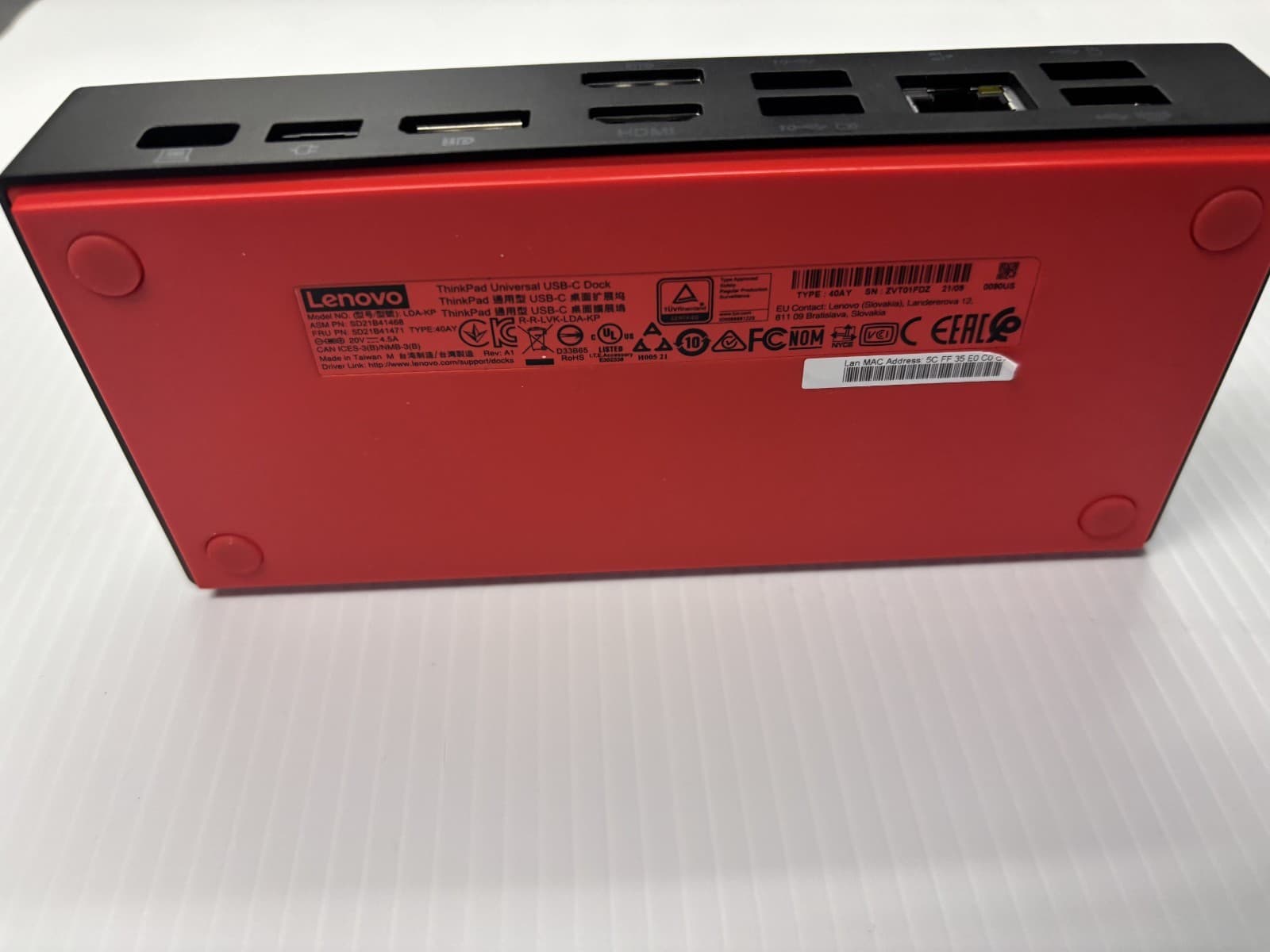 Lenovo ThinkPad Universal USB-C Dock DOCK ONLY - Thumbnail 5