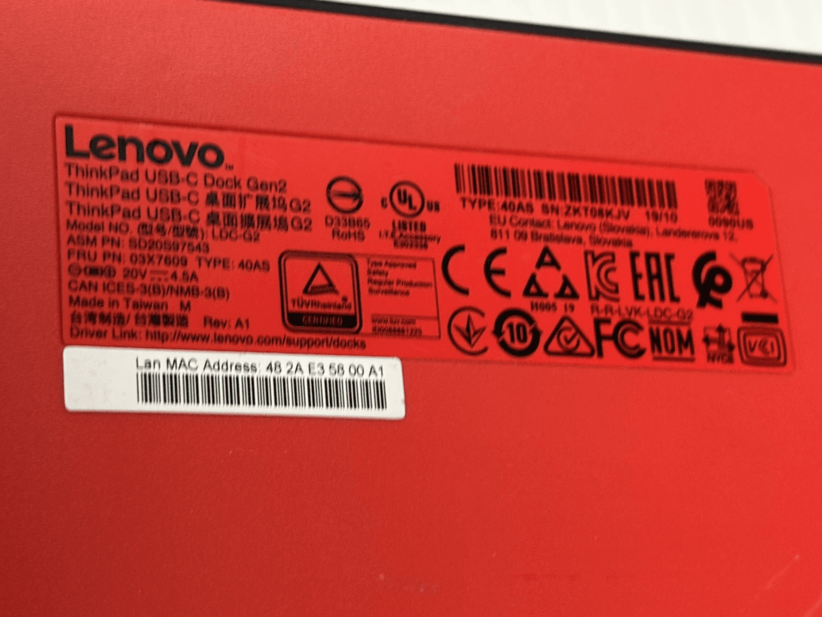 Lenovo ThinkPad Universal USB-C Dock gen 2 DOCK ONLY - Thumbnail 7