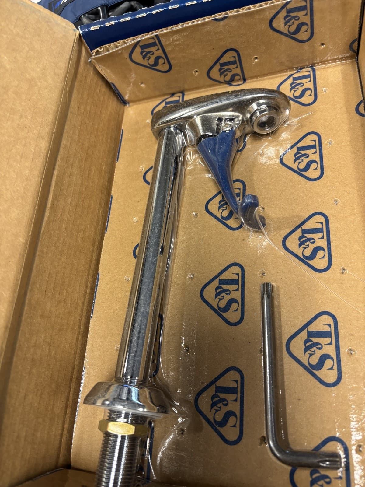 T & S Brass B-1210 Deck Mounted Pedestal Type Glass Filler - In SEALED Packaging - Image 1