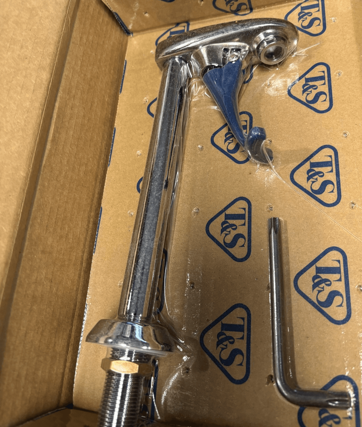 T & S Brass B-1210 Deck Mounted Pedestal Type Glass Filler - In SEALED Packaging - Image 1