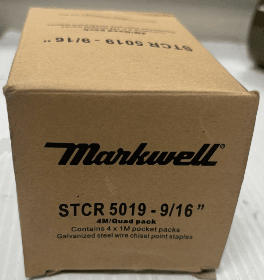 markwell (4,000 PACK) STCR 5019 9/16 Galvanized Chisel Point Staples - Image 1