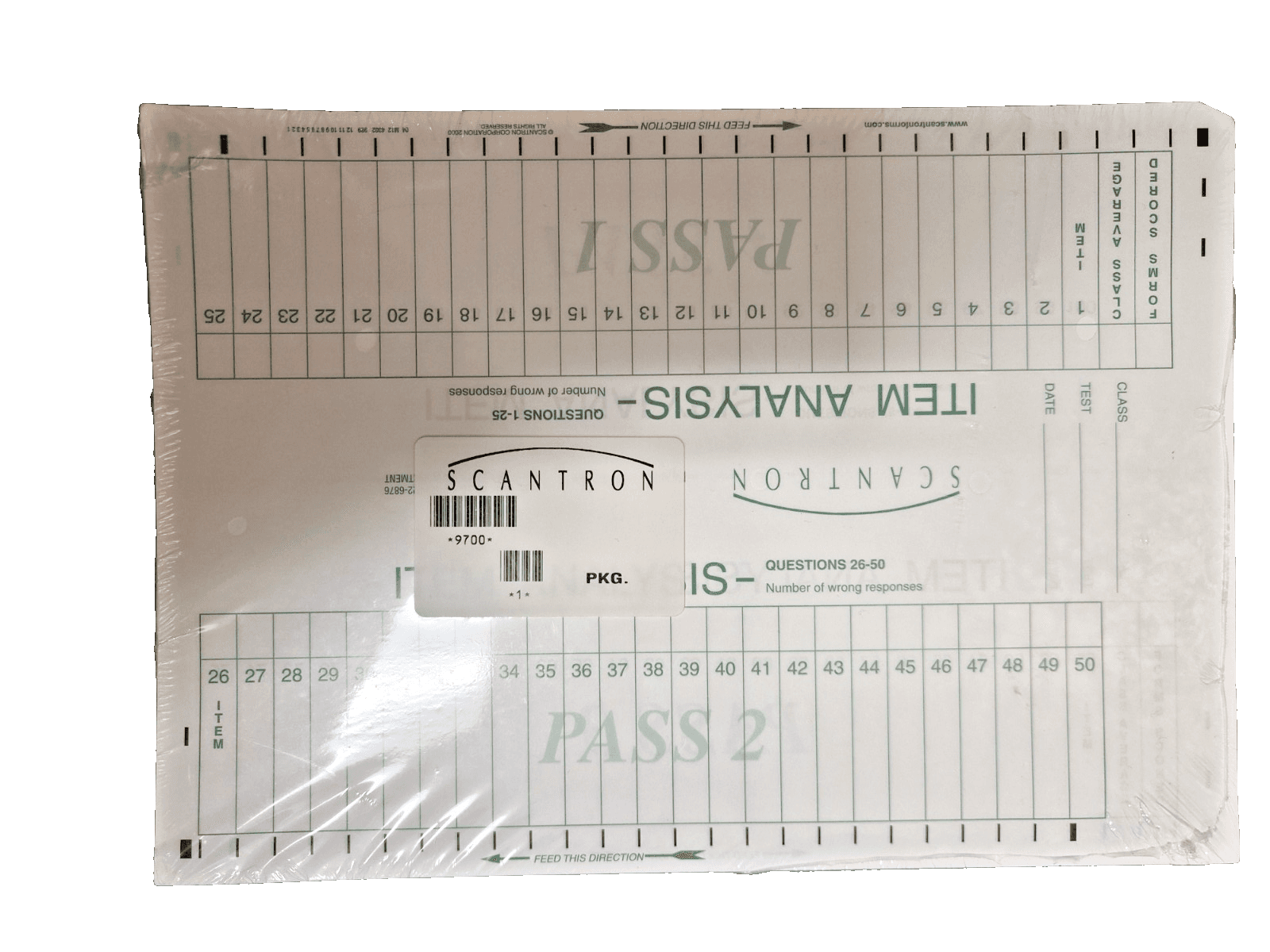 Scantron Answer Sheets Form 9700 Choice 2 Sides 100 Questions 75 Sheets - Image 1