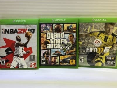 Grand Theft Auto V, 2K18, FIFA17 XBOX ONE GAME LOT - Image 1